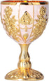 2Pcs Goblet Cup Golden Metal Retro Wine Cup Chalice Goblets